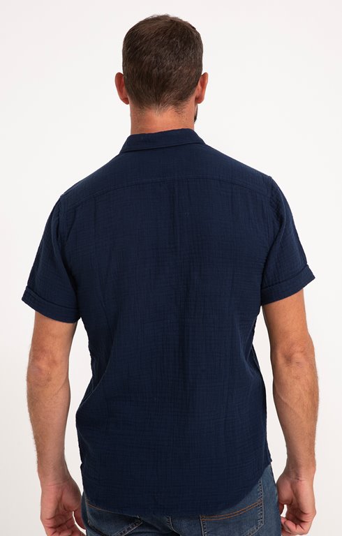 Chemise à manches courtes double gaze
