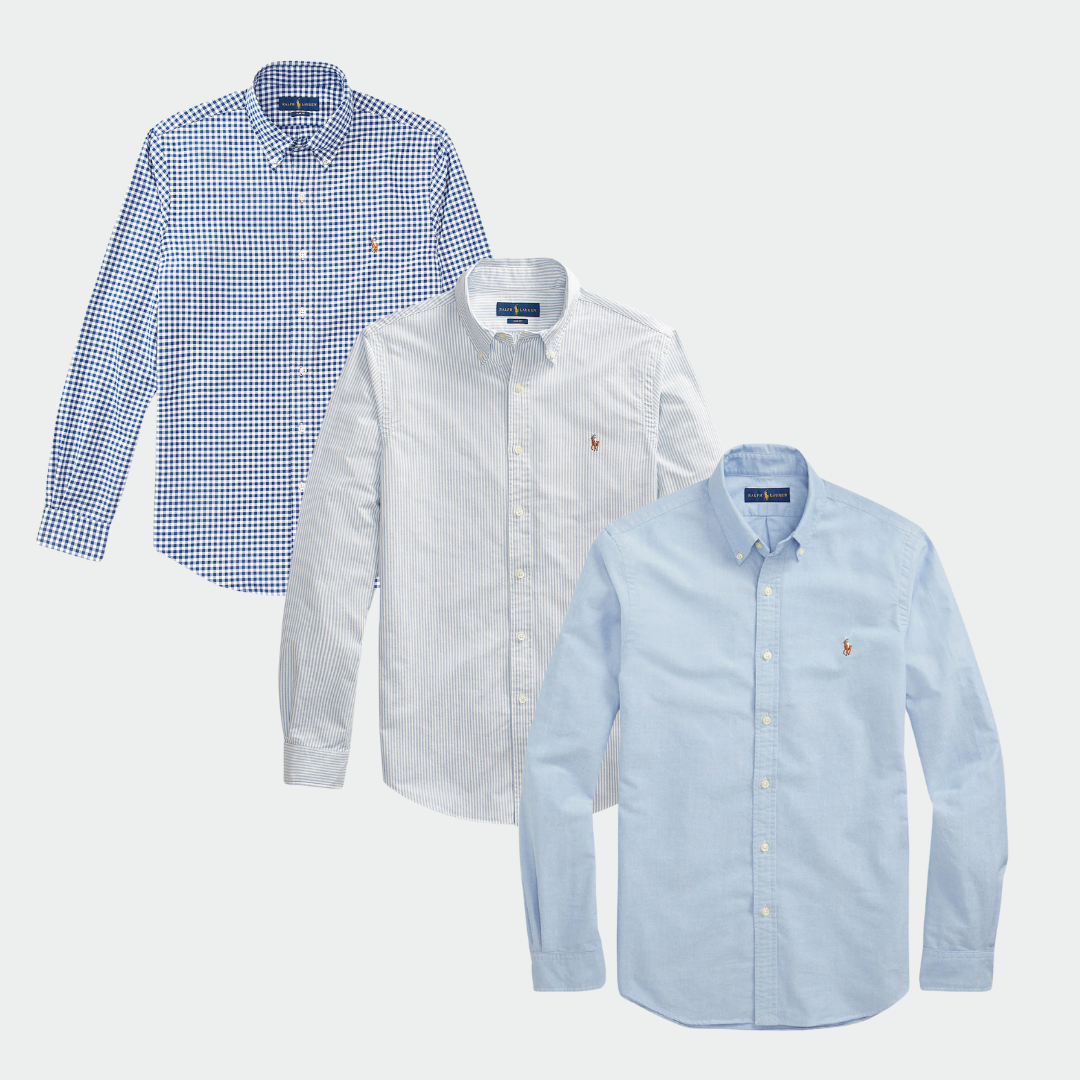 Lot de 3 Chemises Oxford Slim Fit Polo R&L