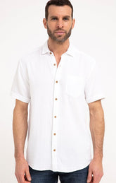 Chemise à manches courtes double gaze