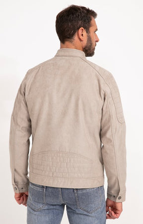 Blouson biker suede