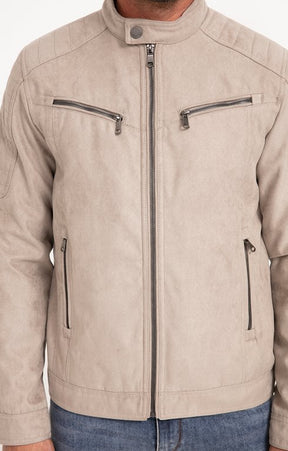 Blouson biker suede
