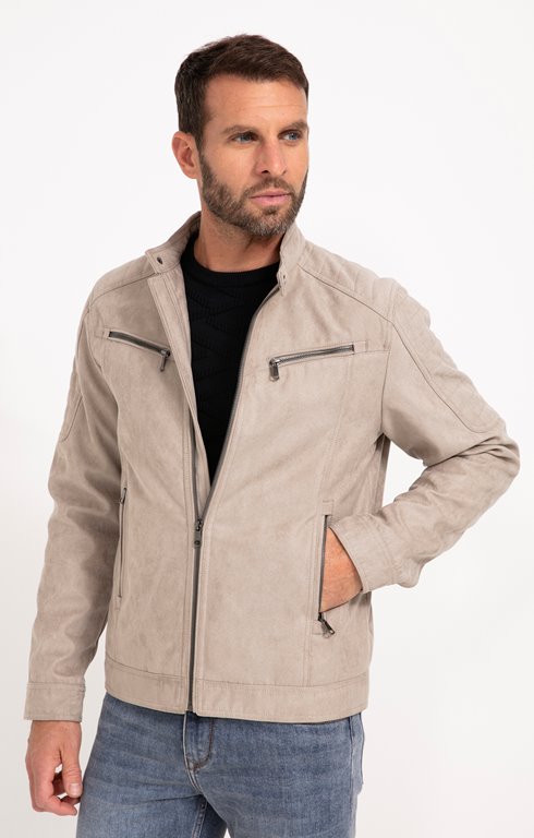 Blouson biker suede