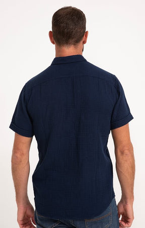Chemise à manches courtes double gaze