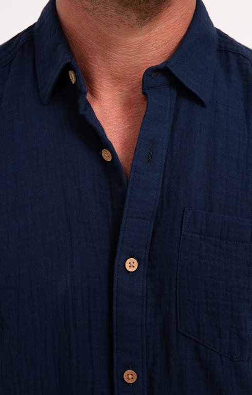 Chemise à manches courtes double gaze