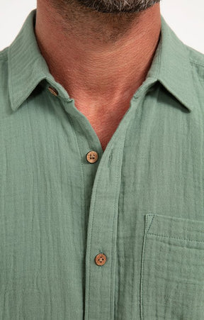 Chemise à manches courtes double gaze